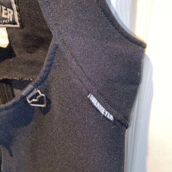 Obermeyer Ski Bib Pants Womens 10 Black Wool Blend Stretch Stirrup Made Japan - Picture 6 of 15